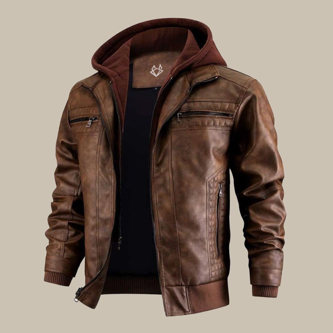 Ashton | Men’s Leather Hooded Moto Jacket