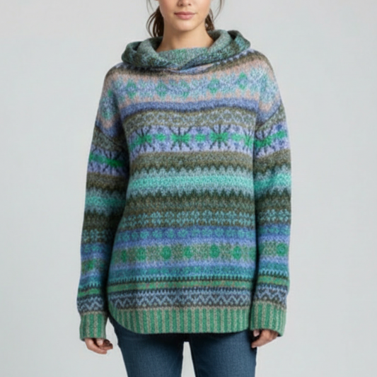 Ingrid | Women’s Nordic-Inspired Cozy Knit Hoodie for Easy Warmth