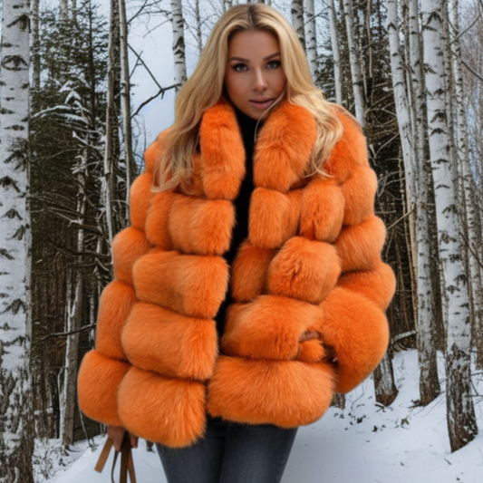 Liora | Women’s Faux Fur Jacket with Voluminous Quilted Design