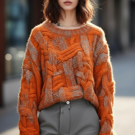 Melanie | Women’s Loose Warm Round Neck Knit Sweater