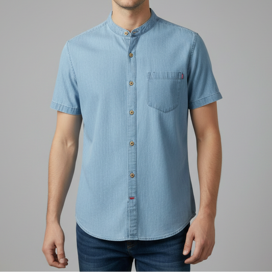 Chris | Men’s Versatile Casual Denim Shirt for Spring Season