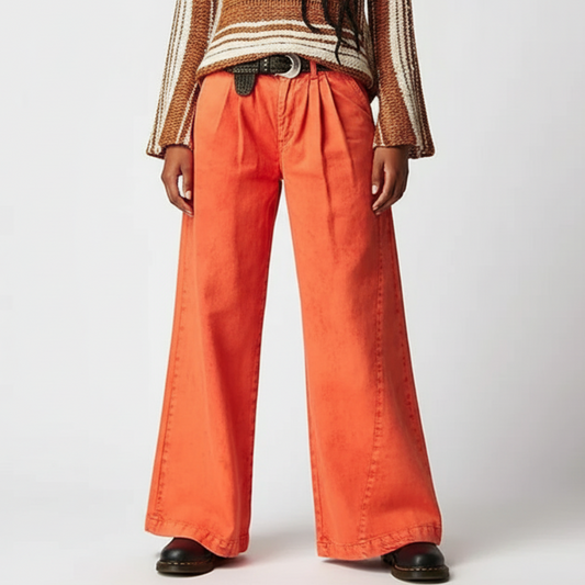 Erin | Women’s Modern Pleated Wide-Leg Jeans
