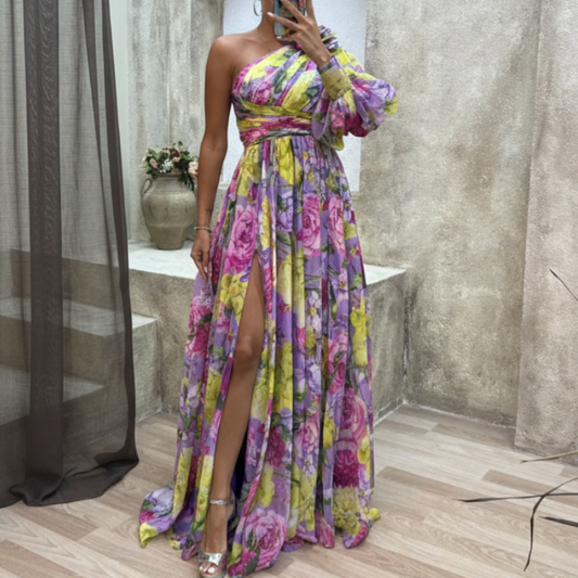Elowen | Women’s Elegant Floral High Slit Maxi Dress