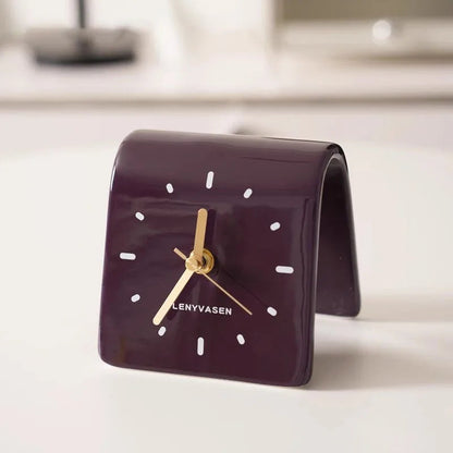 TerraForma Table Clock | Handcrafted Ceramic Charm in Mocha Brown