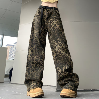 Marian | Women’s Leopard Print Flowing High-Waist Pants
