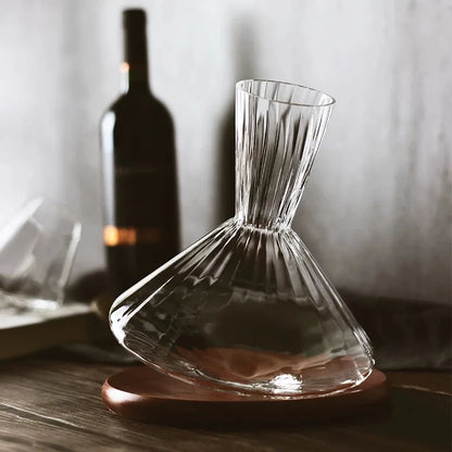Crystal Glass Wine Decanter | Rotating Base