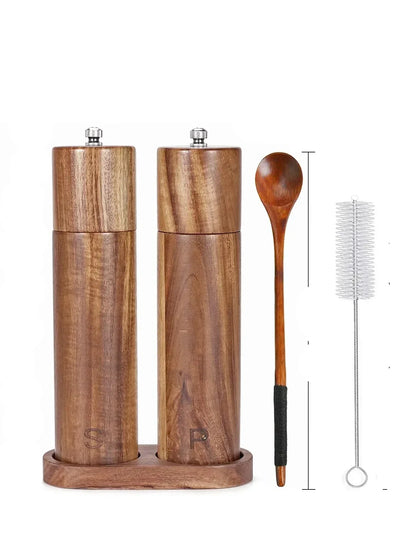 SpiceEdge | Contemporary Wooden Pepper & Salt Mill Duo