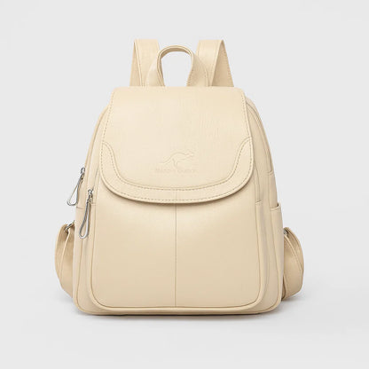 Selma | Leather Anti-Theft Backpack
