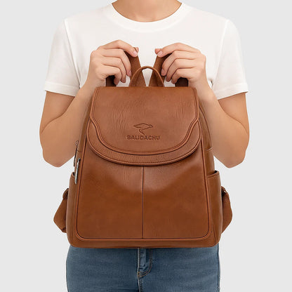 Selma | Leather Anti-Theft Backpack