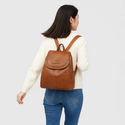 Selma | Leather Anti-Theft Backpack