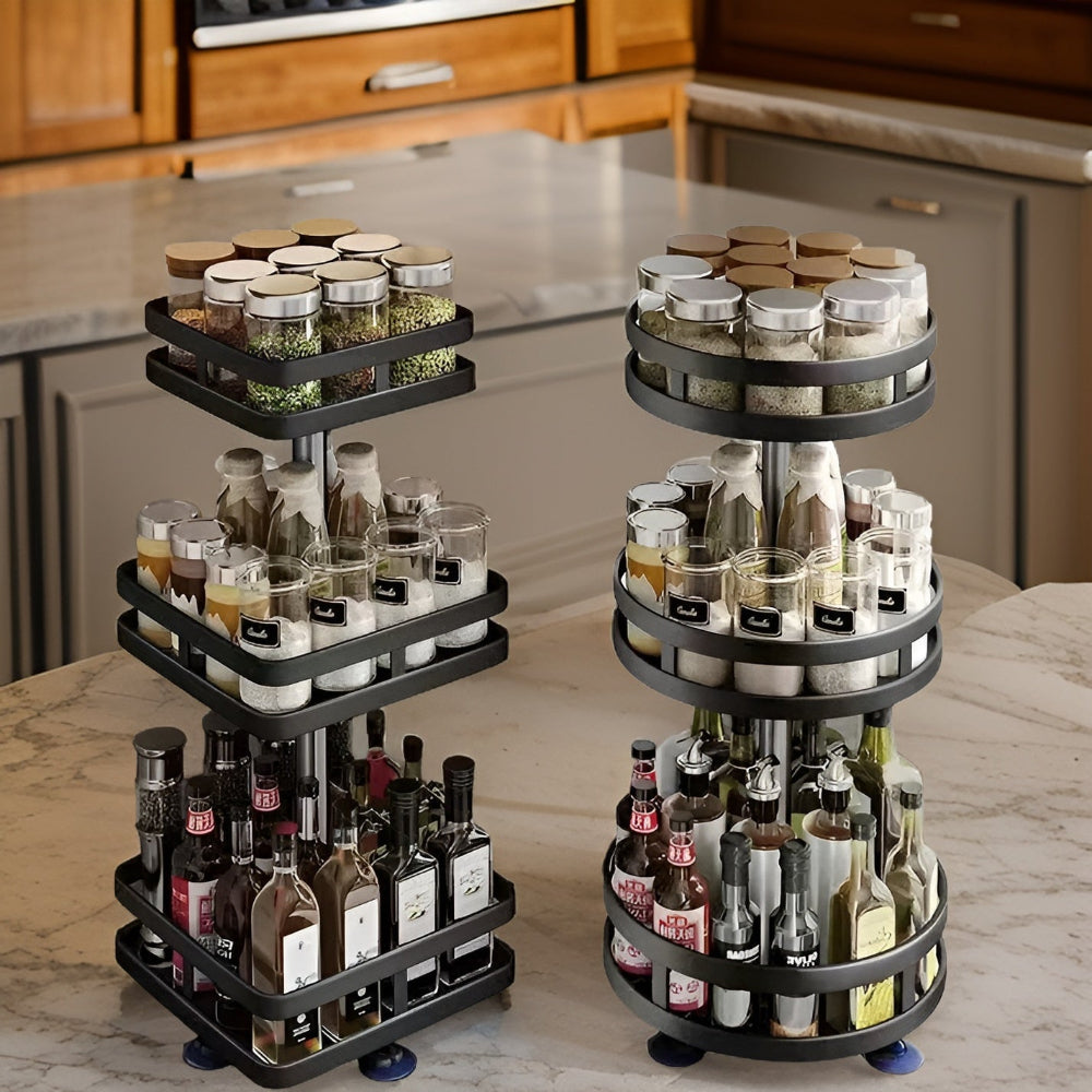 AromaSpin Organizer | 360° Rotating Spice Rack for Kitchen