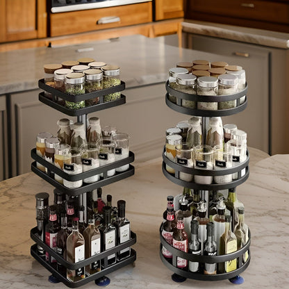 AromaSpin Organizer | 360° Rotating Spice Rack for Kitchen