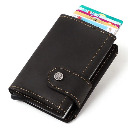 Tactical Bifold Leather Wallet with RFID Protection – Compact Genuine Leather Design for Everyday Use 2