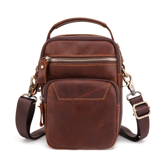Estro | Men's Leather Crossbody Bag - Durable Stylish Travel Purse in Black-4