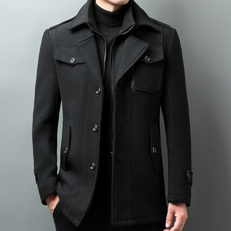 Gavin | Men’s Classic Wool Blend Coat with Notched Lapel