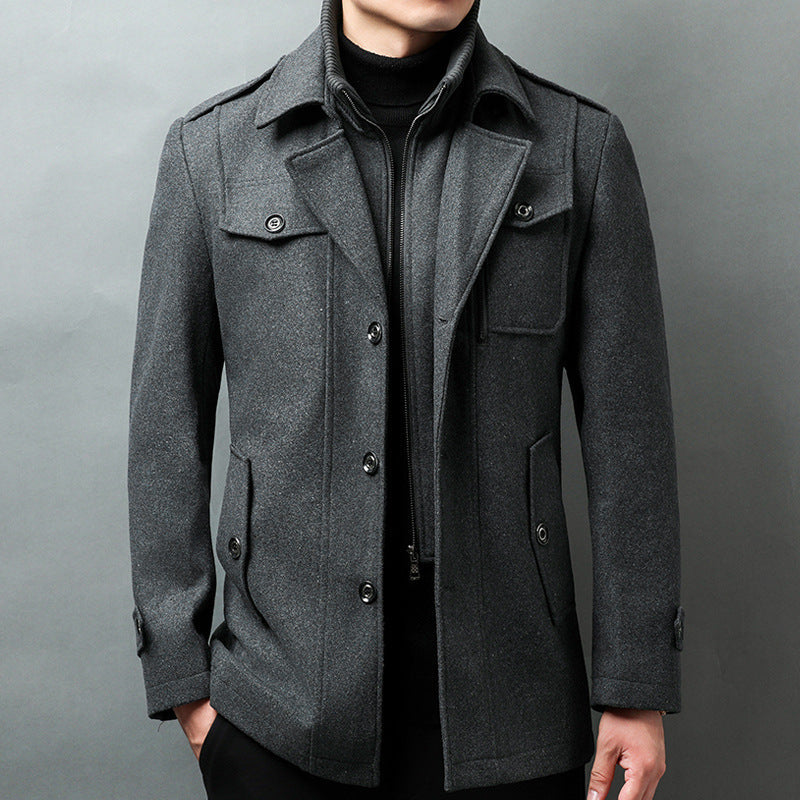 Gavin | Men’s Classic Wool Blend Coat with Notched Lapel