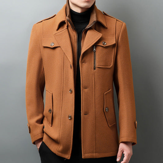 Gavin | Men’s Classic Wool Blend Coat with Notched Lapel