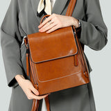Retro Style | Women's Leather Backpack with Adjustable Straps and Ample Storage-2