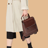 Retro Style | Women's Leather Backpack with Adjustable Straps and Ample Storage-6