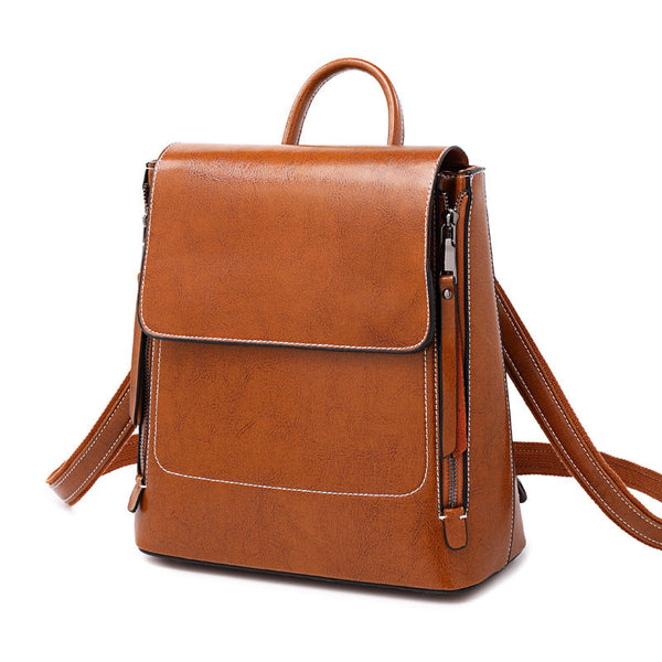 Variant image for Retro Style | Women's Leather Backpack with Adjustable Straps and Ample Storage-1