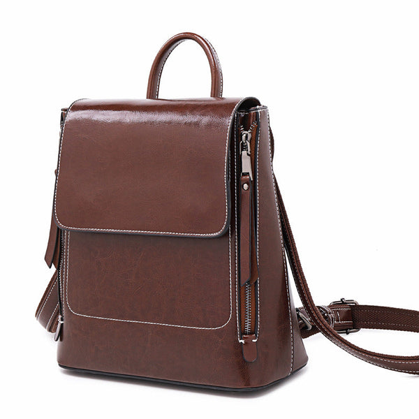 Variant image for Retro Style | Women's Leather Backpack with Adjustable Straps and Ample Storage-2
