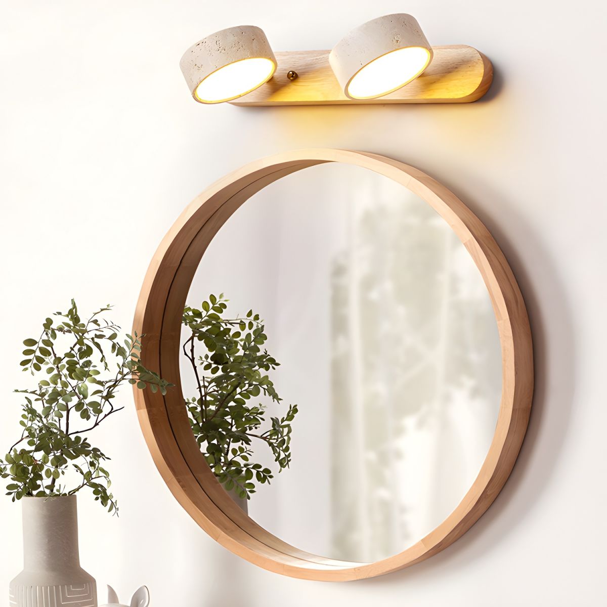 HavenStone Dual Wall Lamp | Travertine LED Illumination