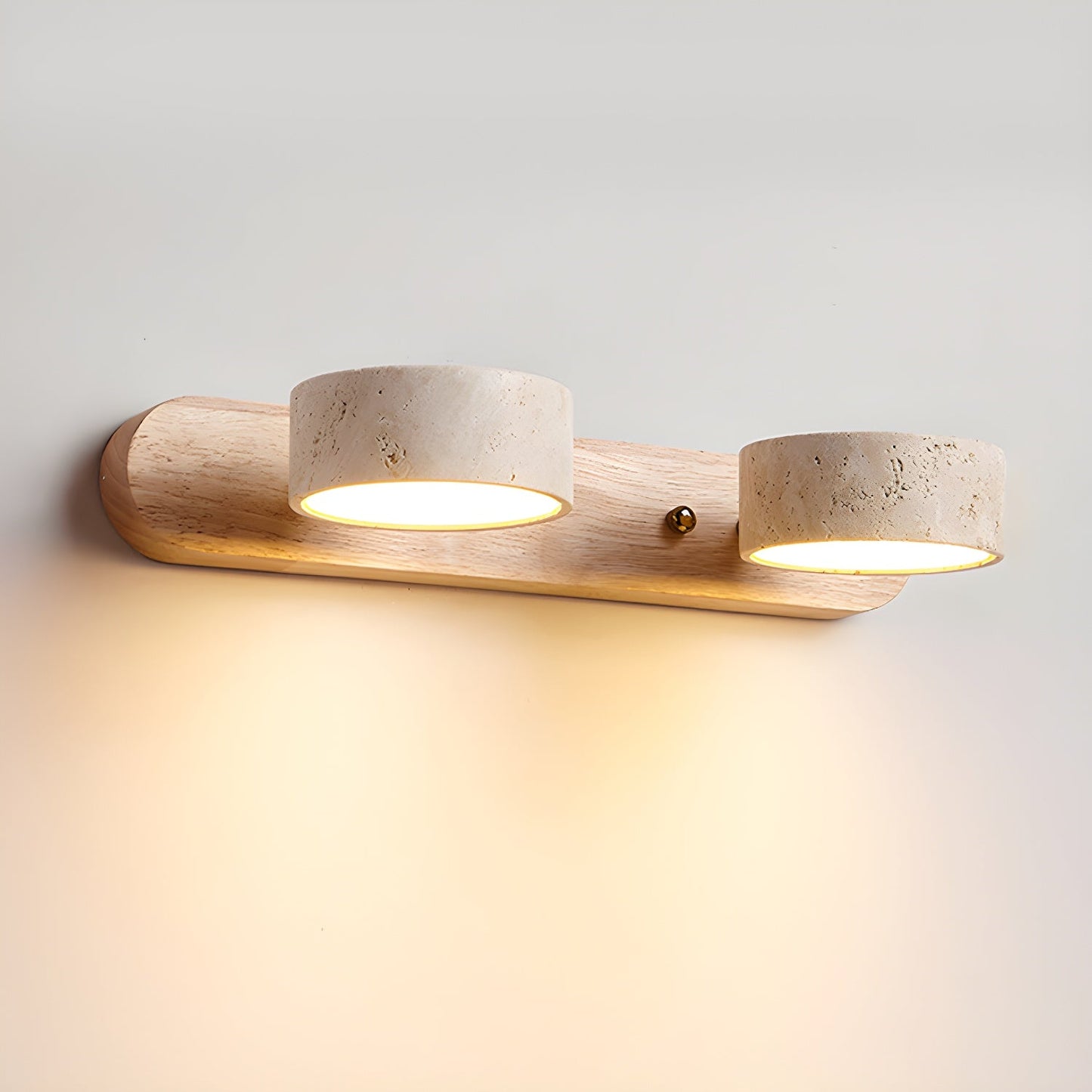 HavenStone Dual Wall Lamp | Travertine LED Illumination