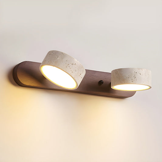 HavenStone Dual Wall Lamp | Travertine LED Illumination