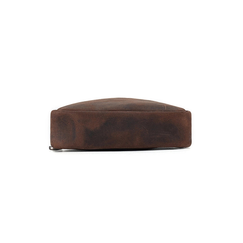 Triangular Leather Coin Purse – Durable Crazy Horse Leather with Zipper Closure for Coins and Small Essentials 6