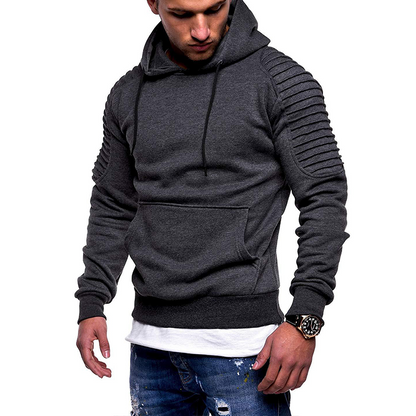 Aaron | Men’s Fitted Hoodie with Ribbed Shoulder Detail