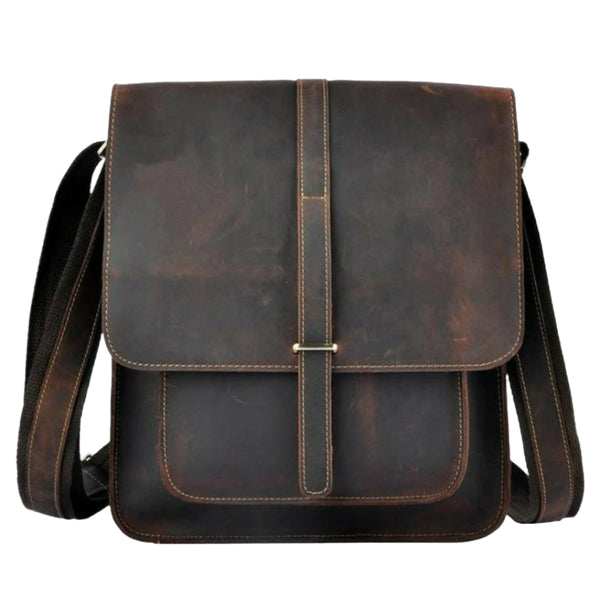 Vintage Leather Crossbody Bag for Women | Stylish Satchel with Organized Storage-6