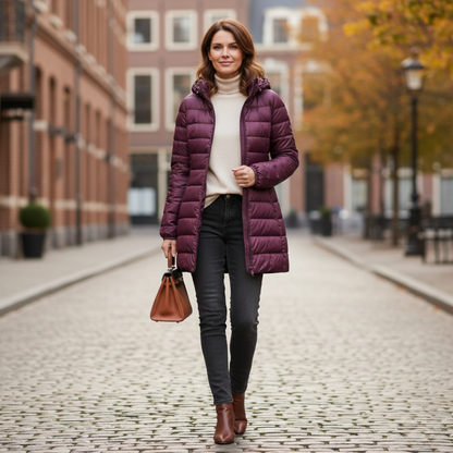 Ruby | Women’s Packable Puffer Coat with Quilted Design