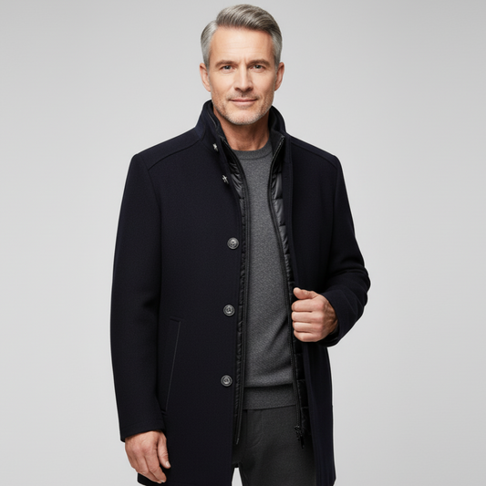 Bennett | Men’s Wool Overcoat with Button-Up Closure