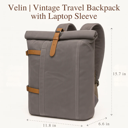 Velin | Vintage Travel Backpack with Laptop Sleeve