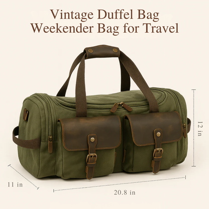 Vintage Duffel Bag | Weekender Bag for Travel