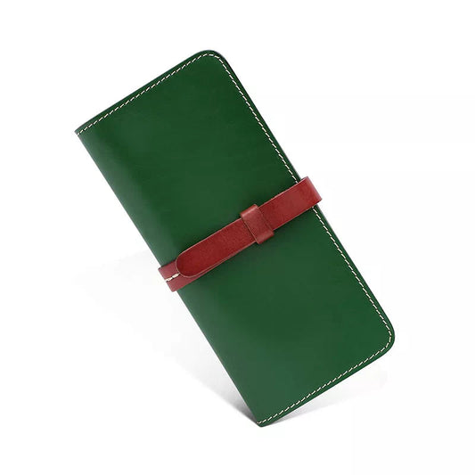 Vintage Handmade Women's Bifold Leather Wallet with 7 Card Slots and Zipper Pocket - Durable Italian Cowhide Leather 1