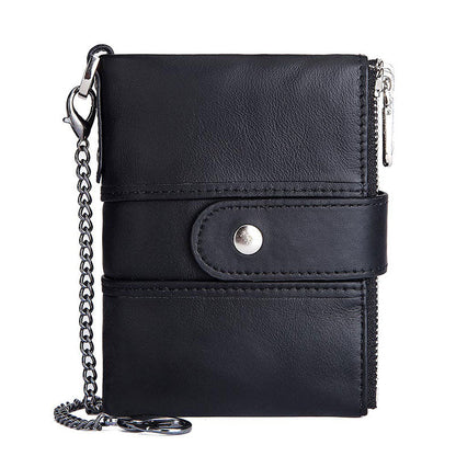 Vintage Men's Leather Bi-Fold Wallet with RFID Blocking – Slim Design, 14 Card Slots, Full-Grain Cowhide 9