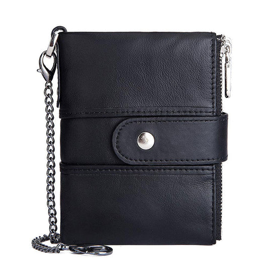 Vintage Men's Leather Bi-Fold Wallet with RFID Blocking – Slim Design, 14 Card Slots, Full-Grain Cowhide 9
