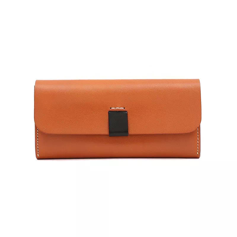 Women's Leather Snap Wallet with Multiple Card Slots and Zipper Pocket – Elegant Vintage Design 0