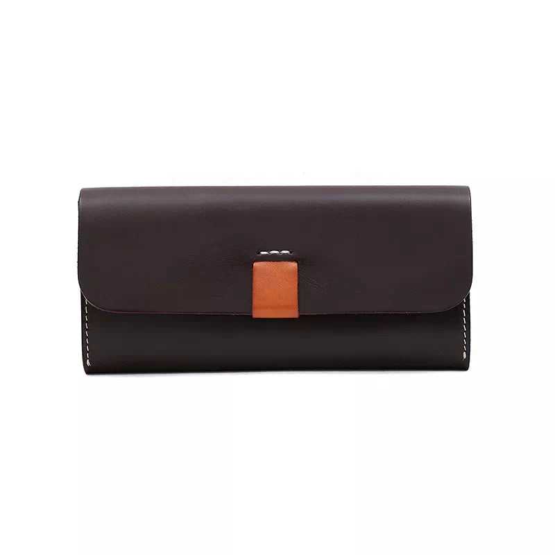 Women's Leather Snap Wallet with Multiple Card Slots and Zipper Pocket – Elegant Vintage Design 10