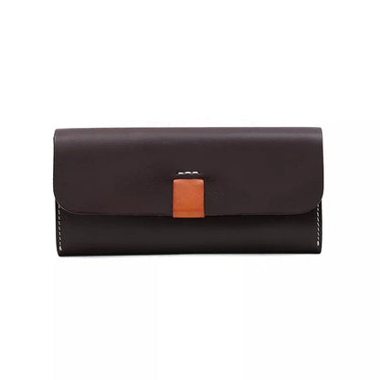 Women's Leather Snap Wallet with Multiple Card Slots and Zipper Pocket – Elegant Vintage Design 10