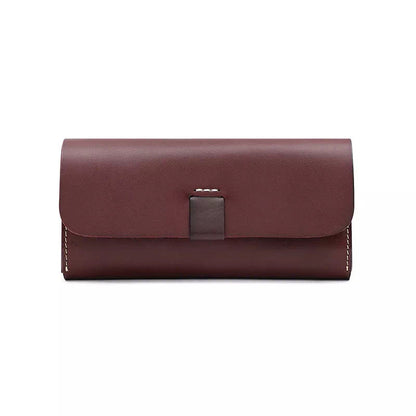 Women's Leather Snap Wallet with Multiple Card Slots and Zipper Pocket – Elegant Vintage Design 11