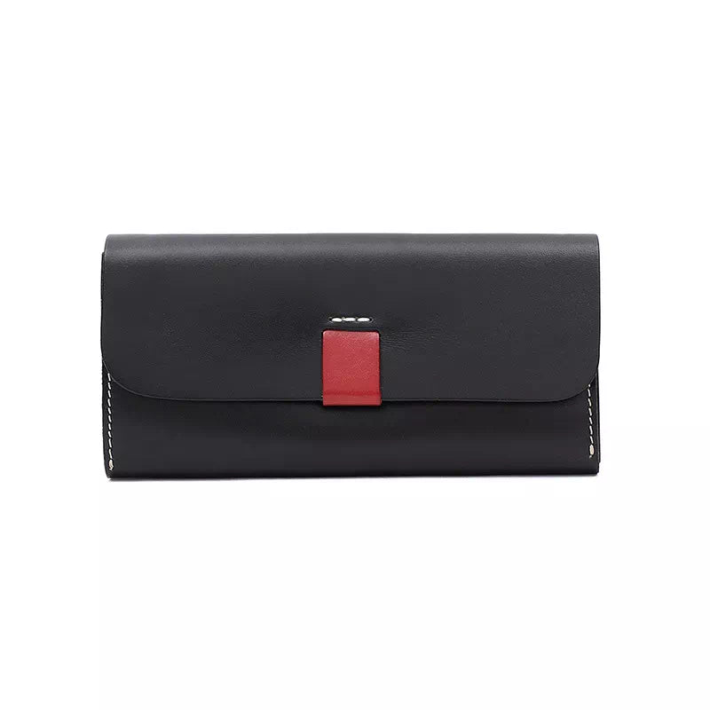Women's Leather Snap Wallet with Multiple Card Slots and Zipper Pocket – Elegant Vintage Design 12