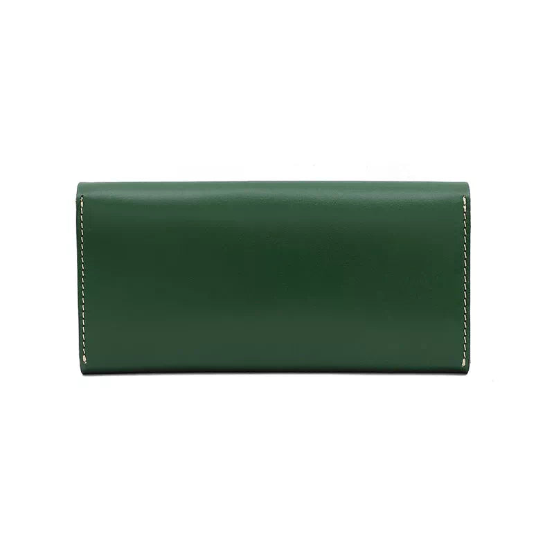 Women's Leather Snap Wallet with Multiple Card Slots and Zipper Pocket – Elegant Vintage Design 6