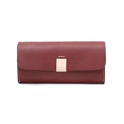 Women's Leather Snap Wallet with Multiple Card Slots and Zipper Pocket – Elegant Vintage Design 9