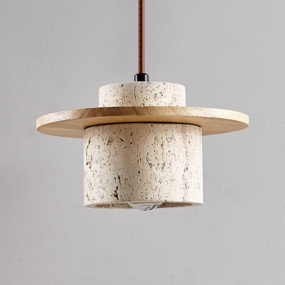 Elysian Stone Pendant | Handcrafted Travertine Light
