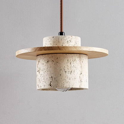 Elysian Stone Pendant | Handcrafted Travertine Light