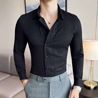 Arthur | Men’s Modern Oxford Stripe Shirt for Daily Outfits