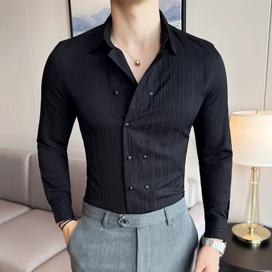 Arthur | Men’s Modern Oxford Stripe Shirt for Daily Outfits