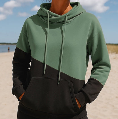 Amara | Women’s Soft Knit Color block Pullover Hoodie